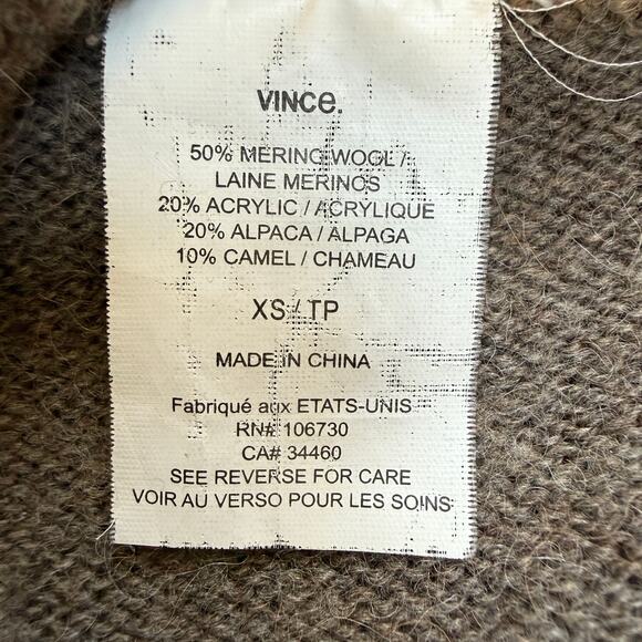 Vince Beige Camel Oversized Draped Cowl Neck Wool Off-Shoulder Sweater XS - Picture 6 of 7